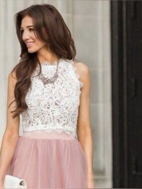 Morning Lavender White Sleeveless Lace Top